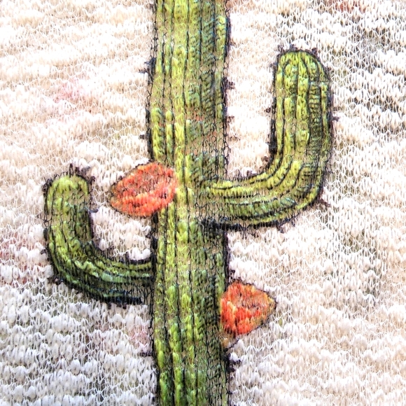 My Beloved Western Cactus Summer Halter Top Size Small - Picture 2 of 6